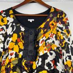 Walter Baker Walter 100% silk black floral flower patterned pullover button dress size small Photo 5