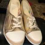 Anne Klein Gold and Cream Women's Fashion Sneakers, Photo 0