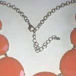 Silver Tone & Peach Chunky Retro Boho Statement Necklace Photo 4