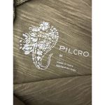 Pilcro Anthropologie Top Women Medium Moss Green Ruffled Open Back Tunic Tee Photo 6