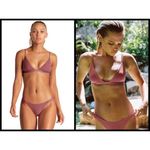 Vitamin A ππ Rose Rib Bikini Set Moss Top + Carmen Bottom 12 D XL NWT Photo 1