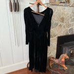 Vintage Black Velvet Whimsygoth Long Puff Sleeve Maxi Dress Size 8 Photo 4