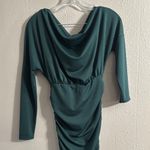 ASOS  Green Ruched Cowl Neck Long Sleeve Dress Photo 3