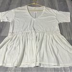Urban Outfitters Truly Madly Deeply by White Flowy V-Neck Tee; Large; NEW Photo 0