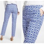 BODEN RICHMOND 7/8 FLORAL BLUE WHITE PRINT STRETCHY PANTS 6 Photo 2