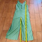 Time & Tru Time Tru Women Jumpsuit L 12-14 Green Linen Blend Sleeveless V Neck Photo 3