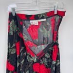 Vintage 80s Austin Hill Midi Skirt Womens 10 Black Polka Dot Rose Print Rayon Photo 7