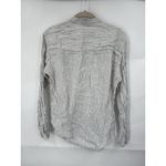 Pull & Bear  100% Linen Striped‎ Button Front Shirt Women Medium Ivory Minimalist Photo 1