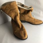 Maurice's Faux fur ankle boots Fold Over Women’s size 11 Tan Side Zipper EUC Photo 14