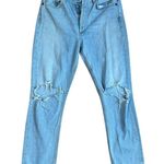 AGOLDE Riley High Rise Straight Crop Jean Button Fly Distressed Knees Size 26 Photo 3