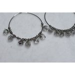 Source Unknown Dazzling Bridesmaid  Crystal Beaded Dangle Silver Tone Hoop Earrings Photo 1