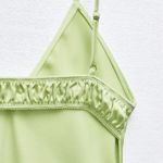 ZARA  Dress Lime Green Satin Effect Maxi Midi Wedding Party Date Coctail Photo 12