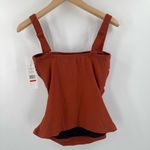 Carmen Marc Valvo Tankini Size Extra Small Square Neck Arab Spice Ruched Sides Photo 1