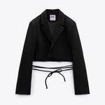 ZARA Tied Cropped Blazer Set Photo 7