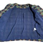 ZARA WOMAN Multicolor Plaid Tweed Collarless Blazer Jacket Shoulder M Photo 8