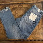 Good American NWT  Good Boy Distressed Straight Leg Rigid Jeans sz 10 Light Wash Photo 1