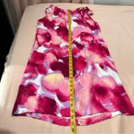 Biancoghiaccio Floral Print Lightweight Flowy Pleated Tie Boatneck‎ Shift Dress Pink Size M Photo 10