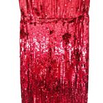 Mac Duggal NEW Sequin Embellished V Neck Sleeveless High Slit Gown Red Pink 8 Photo 5