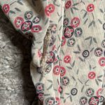 Free People Tan Floral Semi Sheer Crochet Trim Bohemian Cottagecore Blouse XS Photo 6