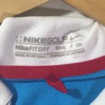 Nike Golf Dri-Fit Performance Short Sleeve Half Zip Blue with Red Stripe Polo Photo 6