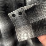 Fox Racing Black and White Plaid Extra Long Casual Button Down Shirt/Dress Photo 6