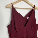 Dress the Population Burgundy Alicia Mixed Media Midi Dress Photo 4