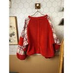 POL Red Distressed "Looking For You" Plaid Puff Sleeve Top - Size - Large Photo 2