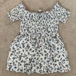 Love Streak Floral Off-Shoulder Blouse - White and Blue Photo 1