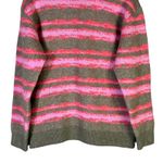 ZARA Striped Knit Oversized Sweater Womens M Brown Pink Cozy Indie Retro Y2K Photo 3