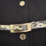 Calvin Klein Women's Dress Size 8 Black Gold Button Front Snakeskin Belt Photo 1