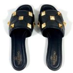Valentino Garavani  Roman Stud Matelasse Slide Sandals Black 37 NEW Photo 6