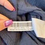 Quince 100% organic cotton gauze peasant indigo blue button up blouse size small Photo 10