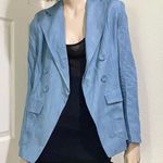 EVA MENDES Chambray 100% Lyocell Lightweight Blazer Size S Blue Photo 0