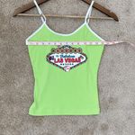 Fifth Sun Y2K Lime Green Las Vegas Spaghetti Strap Tank Photo 5