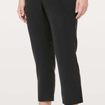 Lululemon  On the Fly Crop Pants Sz 4 Womens Black Travel Woven Mid Rise Photo 0