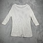 Liz Claiborne  Sweater S Open Knit Cotton Tunic Beach Cover Up Coastal Boho Chic Photo 2