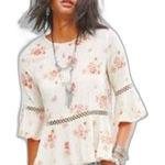 Denim & Supply Ralph Lauren Denim & Supply by Ralph Lauren Peplum Top with Floral Print Size Medium Photo 0