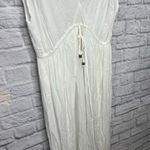Raviya Womens Front Slit Cover Up Maxi Dress Size 0X White New Tie Waist Photo 2