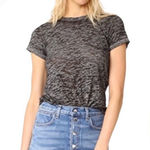 Rag and Bone  Shirt Women Small Black Heather Grey Burnout Short Sleeve Tee Gothic Photo 0
