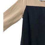 Talbots  ponte black tan color block 12 sheath dress rayon business modest office Photo 2