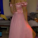 Privy  Pink Off-Shoulder Prom Dress Photo 1