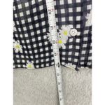 ASOS Women's Button Down Shirt Black Gingham Floral Wide Sleeve Size 4 Sheer Photo 7