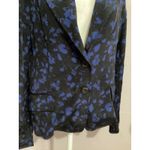 Derek Lam 10 Crosby  Lightweight Silk Black And Blue Floral Blazer Photo 1