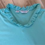 The Vested Gentries Women’s Turquoise Ruffled Collared Blouse / Shirt Size L Blue Size L Photo 3