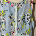 Nicole Miller Light Blue Floral Sleeveless Swing Drop Waist Dress Size 6 Photo 7