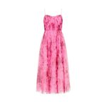 ML Monique Lhuillier Pink Tulle Pleated Sleeveless Cocktail Midi Dress 8 Photo 3