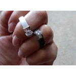 Boutique 1ct Solitaire Simulated Diamond Ceramic‎ Ring White & Silver | NWT Sz 5 Photo 12