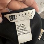 Carol Little 100% Linen Tunic Black Beaded Deep V Neckline XL Party Cocktail Photo 10