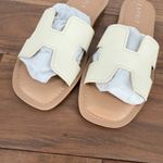 Esprit  Sandals Womens Size 7.5 M Off White Leather Leona Slide‎ Casual Slip On Photo 3