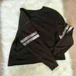 Disney Walt  World Mickey Football Stripe Crop T-Shirt Medium Photo 5